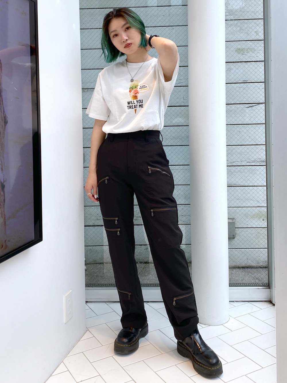 tシャツ TRIPLE ICE CREAM WIDE S/S TEE レディース X-girl（エックスガール）の「ICE CREAM S/S TEE（Tシャツ