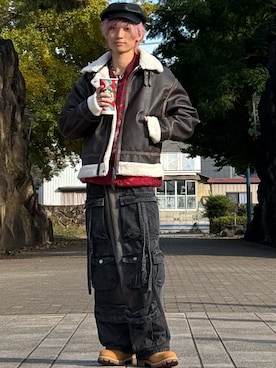 「アイテム（カーゴパンツ）」を使った、ゆーすけさん（メンズ・166cm）の秋コーディネート