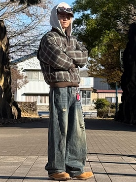 「アイテム（ブルゾン）」を使った、ゆーすけさん（メンズ・166cm）の冬コーディネート