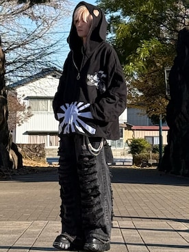 「アイテム（ウォレットチェーン）」を使った、ゆーすけさん（メンズ・166cm）の冬コーディネート