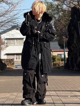 「アイテム（ウォレットチェーン）」を使った、ゆーすけさん（メンズ・166cm・20代）の冬コーディネート