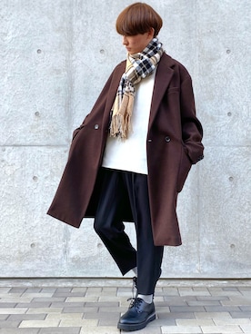 「WYM LIDNM（ウィム バイ リドム）のMILANO RIB HEAVY WEIGHT PO KNIT（ニット/セーター）」を使った、ゆーすけさん（メンズ・166cm）の秋コーディネート