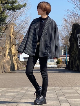 「ZIP FIVE（ジップファイブ）のアイテム（テーラードジャケット）」を使った、ゆーすけさん（メンズ・166cm）の春コーディネート
