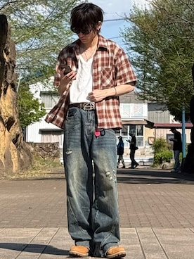 「Timberland（ティンバーランド）のアイテム」を使った、ゆーすけさん（メンズ・166cm）の夏コーディネート