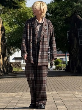 「アイテム（テーラードジャケット）」を使った、ゆーすけさん（メンズ・166cm）の秋コーディネート