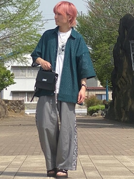ゆーすけさんの「【CLEL】Loose Short Sleeves Lace Shirt/ルーズ 半袖レースシャツ」を使ったコーディネート