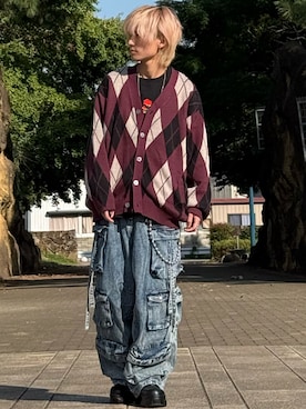 「アイテム（カーゴパンツ）」を使った、ゆーすけさん（メンズ・166cm）の秋コーディネート