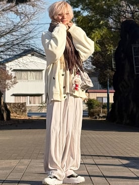 「アイテム（カーディガン/ボレロ）」を使った、ゆーすけさん（メンズ・166cm・20代）の冬コーディネート