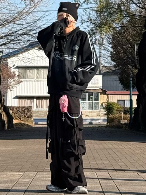 Cat ear metal eyelet knit beanie / キャットイヤー メタル