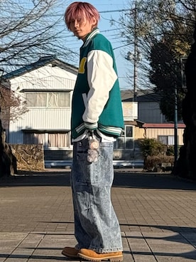 「スタジャン」｜ゆーすけさん（メンズ・166cm）の冬コーディネート