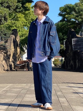 「CASPER JOHN（キャスパージョン）のアイテム（デニムジャケット）」を使った、ゆーすけさん（メンズ・166cm）の秋コーディネート