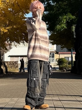 「アイテム（カーゴパンツ）」を使った、ゆーすけさん（メンズ・166cm・20代）の秋コーディネート
