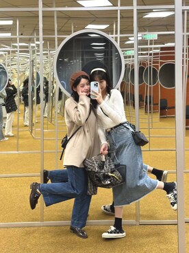 「initial（イニシャル）のアイテム（ハンチング/ベレー帽）」を使った、midmarさん（レディース・156cm）の春コーディネート