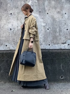「Libra Cue（リブラ キュー）のアイテム（トレンチコート）」を使った、shiruju.kさん（レディース・156cm）の秋コーディネート