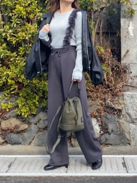 「ラメニット」｜「アイテム（ブルゾン）」を使った、shiruju.kさん（レディース・156cm）の冬コーディネート