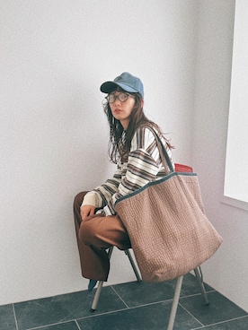 「アイテム（ポロシャツ）」を使った、Kazumiさん（レディース・165cm）の秋コーディネート