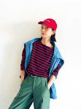 「THE SHINZONE（ザ　シンゾーン）のアイテム（キャップ）」を使った、Kazumiさん（レディース・165cm）の夏コーディネート