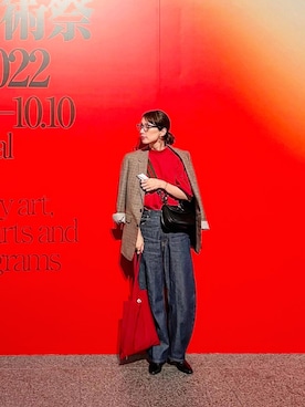 「CELINE（セリーヌ）のアイテム（ジャケット/アウター）」を使った、Kazumiさん（レディース・165cm）の秋コーディネート