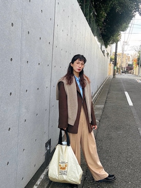 「AURALEE（オーラリー）のアイテム」を使った、Kazumiさん（レディース・165cm）の冬コーディネート