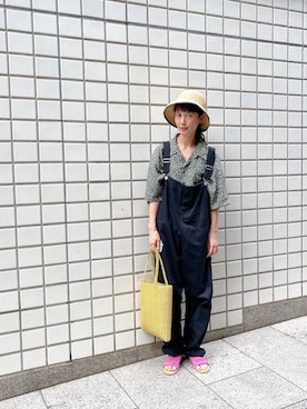 「studio CLIP（スタディオクリップ）のアイテム（帽子）」を使った、Kazumiさん（レディース・165cm）の夏コーディネート