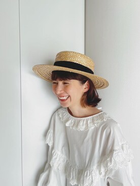 「Whim Gazette（ウィムガゼット）のアイテム（ワンピース/ドレス）」を使った、Kazumiさん（レディース・165cm）の夏コーディネート