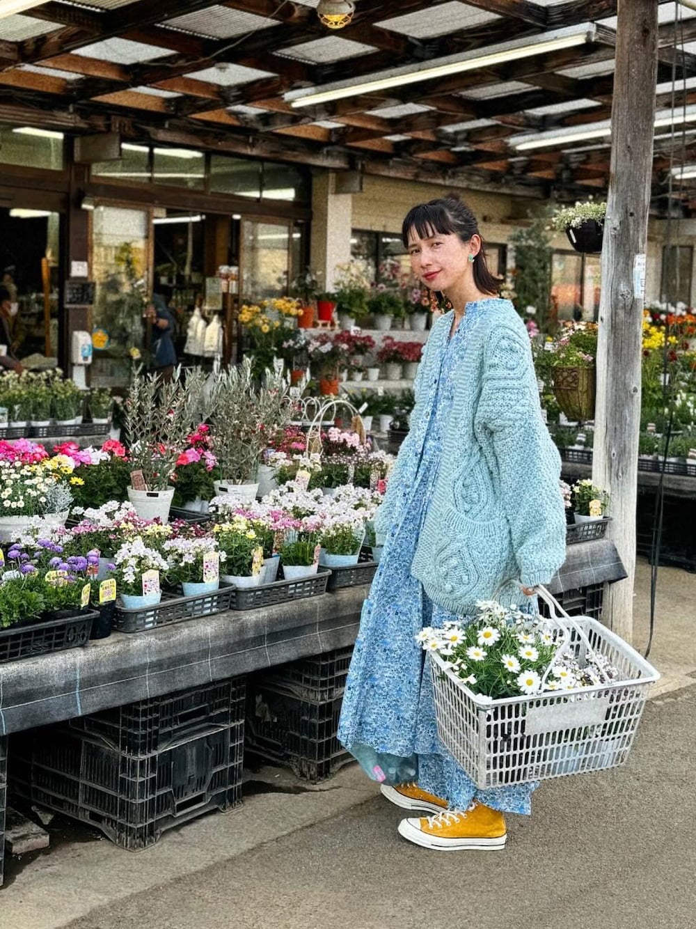 kazumiさんコラボリバティプリントワンピースを使った人気