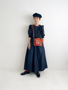 「Whim Gazette（ウィムガゼット）のアイテム（トップス）」を使った、Kazumiさん（レディース・165cm）の秋コーディネート