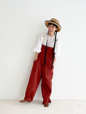 「Samansa Mos2（サマンサ モスモス）のアイテム（オールインワン・サロペット）」を使った、Kazumiさん（レディース・165cm）の夏コーディネート