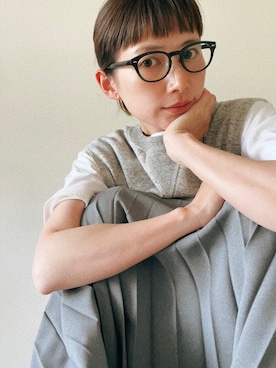 「HANES（ヘインズ）のアイテム」を使った、Kazumiさん（レディース・165cm）の春コーディネート