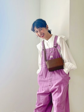 「BEAMS BOY（ビームスボーイ）のアイテム（オールインワン・サロペット）」を使った、Kazumiさん（レディース・165cm）の冬コーディネート