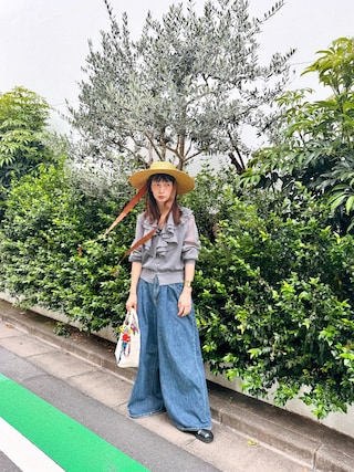 ASTRAET＞ウルトラバギー ウエストゴム 5ポケット デニムパンツを使っ 