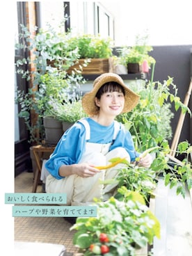 「studio CLIP（スタディオクリップ）のアイテム（帽子）」を使った、Kazumiさん（レディース・165cm）の夏コーディネート