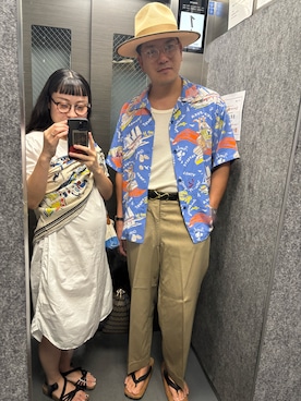 「アロハシャツ」｜akiさん（レディース・153cm）の秋コーディネート