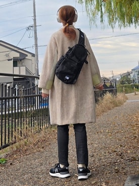 「アイテム（ノーカラーコート）」を使った、マルルン♪ さん（レディース・159cm）の冬コーディネート