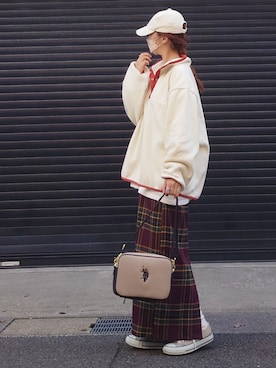 「アイテム（キャップ）」を使った、マルルン♪ さん（レディース・159cm）の秋コーディネート