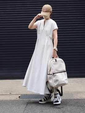 「tiptop」｜「アイテム（バックパック/リュック）」を使った、マルルン♪ さん（レディース・159cm）の夏コーディネート