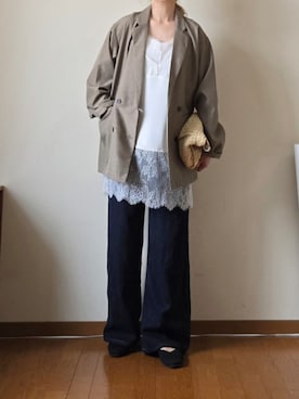 「アイテム（テーラードジャケット）」を使った、マルルン♪ さん（レディース・159cm）の春コーディネート