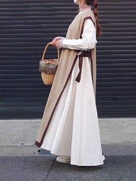 「coca（coca）（コカ）のアイテム（シャツワンピース）」を使った、マルルン♪ さん（レディース・159cm）の冬コーディネート