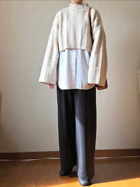「ショート丈トップス」｜「アイテム（その他シューズ）」を使った、マルルン♪ さん（レディース・159cm）の秋コーディネート