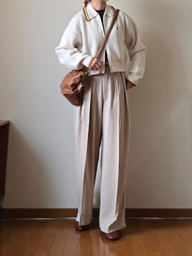 「アイテム（ボストンバッグ）」を使った、マルルン♪ さん（レディース・159cm）の秋コーディネート