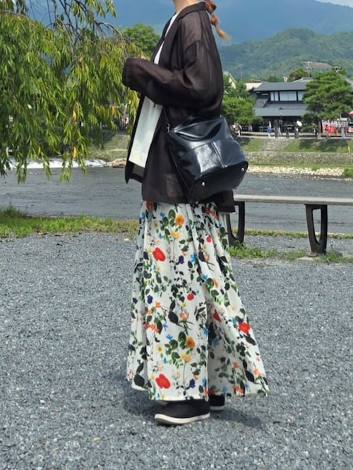 MARNI ガウチョパンツ 白系 42 イタリア製　マルニ　ボタニカル　草木柄 マルニ MARNI MARNI(マルニ)Kids & Junior 花柄ワイドパンツ