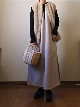 「select MOCA by son（セレクトモカバイソン）のアイテム（ワンピース）」を使った、マルルン♪ さん（レディース・159cm）の秋コーディネート