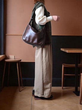 「アイテム（チノパンツ）」を使った、マルルン♪ さん（レディース・159cm）の秋コーディネート
