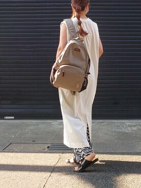 「FORK&SPOON」｜「アイテム（スラックス）」を使った、マルルン♪ さん（レディース・159cm）の夏コーディネート