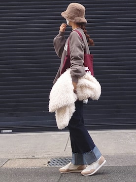 「Fizz（フィズ）の【maiko_wear × Fizz コラボ】　スタンドカラーデザインシャツ（シャツ/ブラウス）」を使った、マルルン♪ さん（レディース・159cm）の秋コーディネート