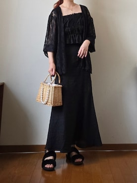 「アイテム（かごバッグ）」を使った、マルルン♪ さん（レディース・159cm）の秋コーディネート