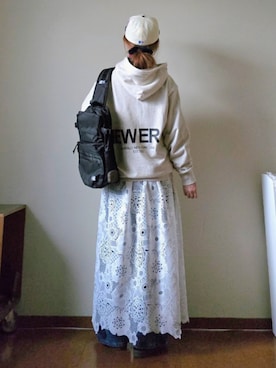 「アイテム（キャップ）」を使った、マルルン♪ さん（レディース・159cm）の冬コーディネート