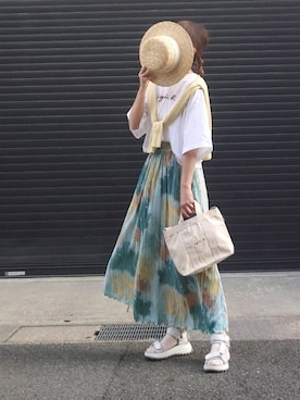 「Per sist ence（パーシエンス）のアイテム（帽子）」を使った、マルルン♪ さん（レディース・159cm）の春コーディネート