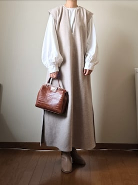 「select MOCA by son（セレクトモカバイソン）のアイテム（ワンピース）」を使った、マルルン♪ さん（レディース・159cm）の秋コーディネート