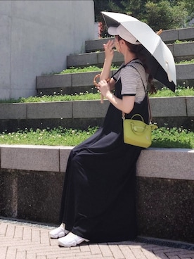 「アイテム（長傘、グリーン系）」を使った、マルルン♪ さん（レディース・159cm）の夏コーディネート